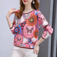 Women's Floral Loose Top Bottoming Shirt Spring and Autumn Mother Long-sleeved T-shirt