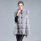 Fox Fur Long Coat Fur Autumn And Winter Stitching Female Fur Vest