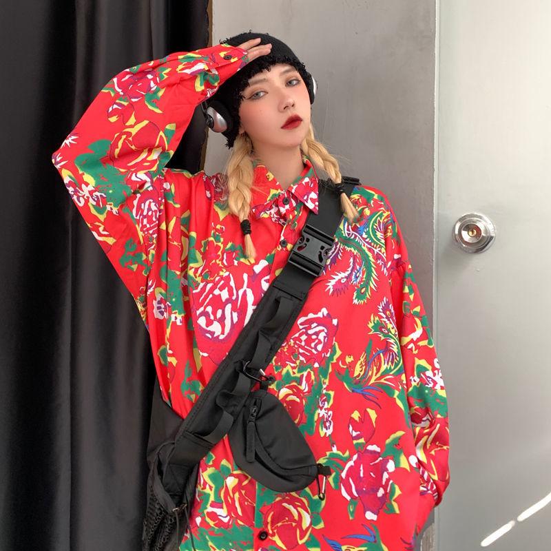 Northeast Big Flower Pants Vibrato with The Same Paragraph Spring and Autumn Hip-hop National Trend Chinese Style Two-piece Trend Men and Women