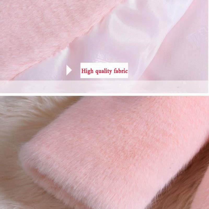 WTEMPO Winter Faux Fur Mink Fur Coat Women's Mid-length Plush Fleece Coat Warm Thicken Coat