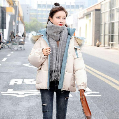 Winter Down Jacket Korean Loose Hooded Cotton Jacket Thick Warm Short Down Jacket