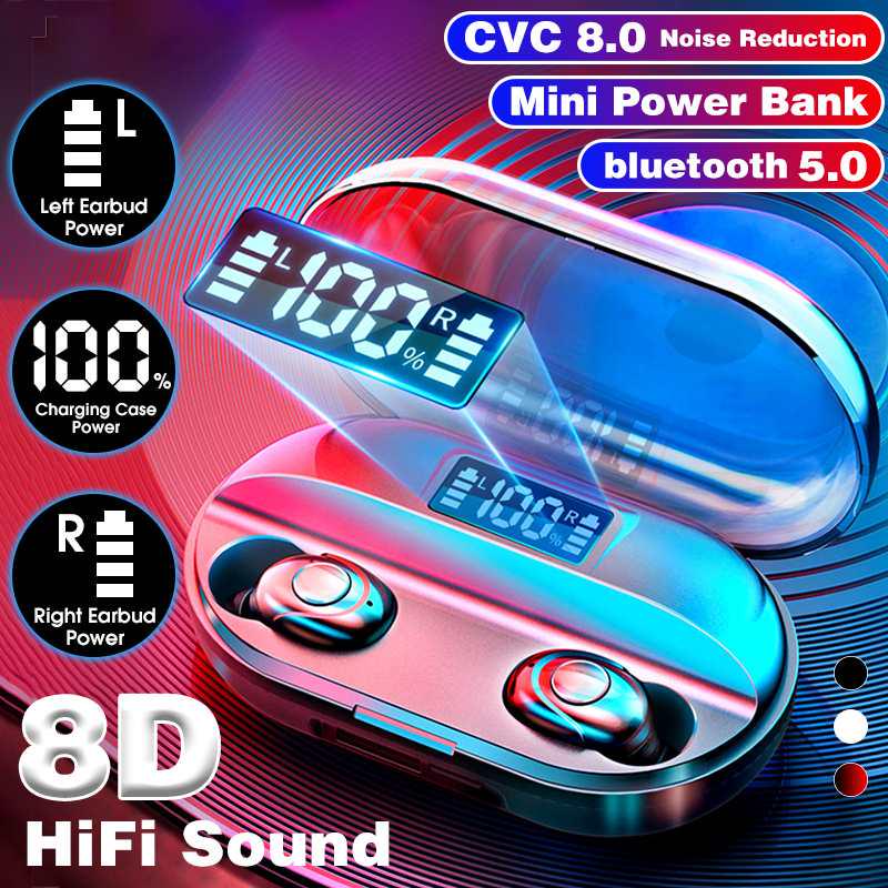 5.0 In-ear HIFI Earphones Bluetooth LED Display Support Call Exquisite Wireless Headset Charging Box