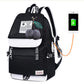 Junior High School Students Black Simple Backpack Female Net Red Schoolbag Large Capacity Korean Campus Student Backpack