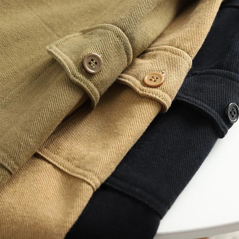 Men's Cotton Shirt Roving Twill High-end Fabric Top Retro Tooling Fashion Trend Jacket