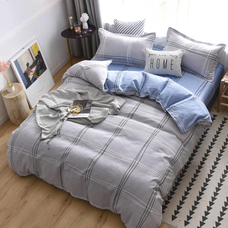 Four-piece Cotton Duvet Cover Bed Simple Single Dormitory Bed Linen Set