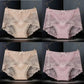 4Pcs/Set High Waist Solid Color Seamless Lace Underpants Women's Spring Summer All-match Large Size Causal Soft Briefs