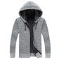 Autumn and Winter Men's Plus Velvet Knitted Cardigan Zipper Sweater Jacket Large Size Loose Knitted Cardigan Jacket Jacket