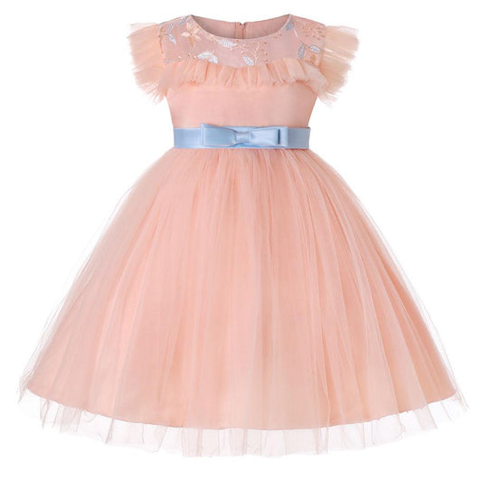 Princess Dress Dress Net Gauze Dress Wedding Flower Girl Dress Performance Clothing Christmas Spring and Summer Children's Clothing