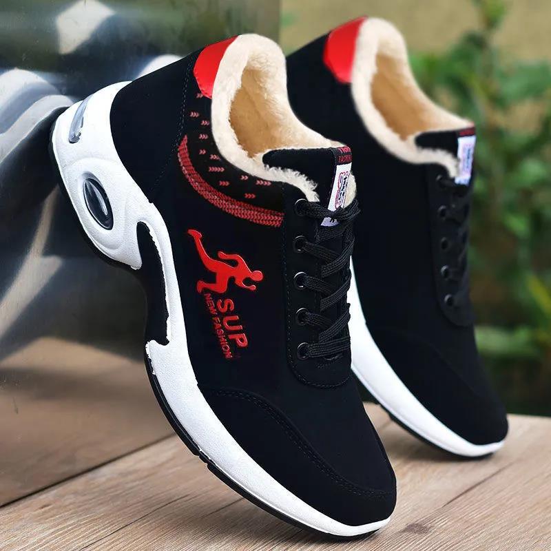 Autumn and Winter Fleece Warm Men's Shoes Sports Shoes All-match Men's Casual Shoes Running Shoes