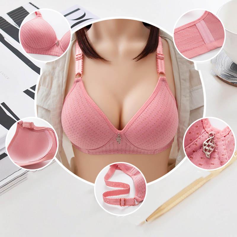 Women's Summer Thin Mould Cup Lightweight Comfortable Soft Breathable Hole Glossy Receiving Breast Bra