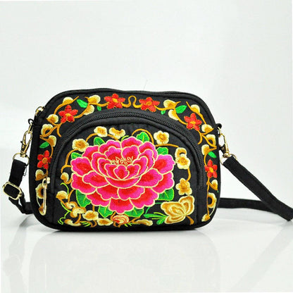 Embroidery Floral Women Messenger Bag Hmong Vintage Chinese National Style Crossbody Sh