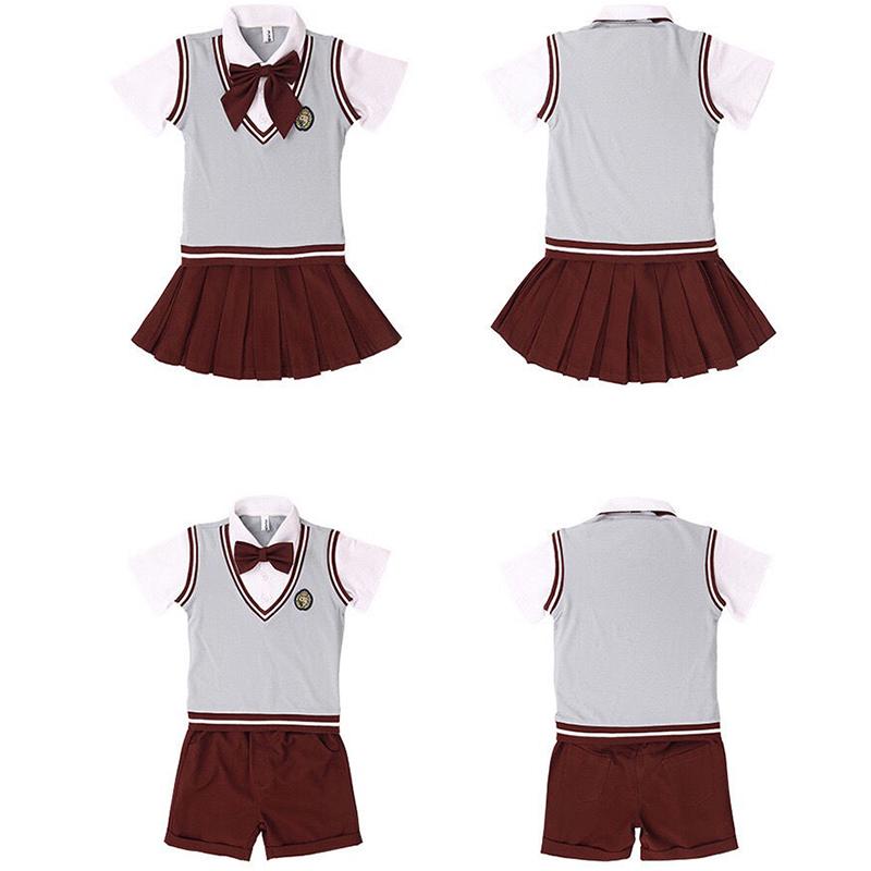 Children's Clothing College Style Boys and Girls Short-sleeved Shirt Suit Primary School Uniforms Class Uniforms Kindergarten Uniforms