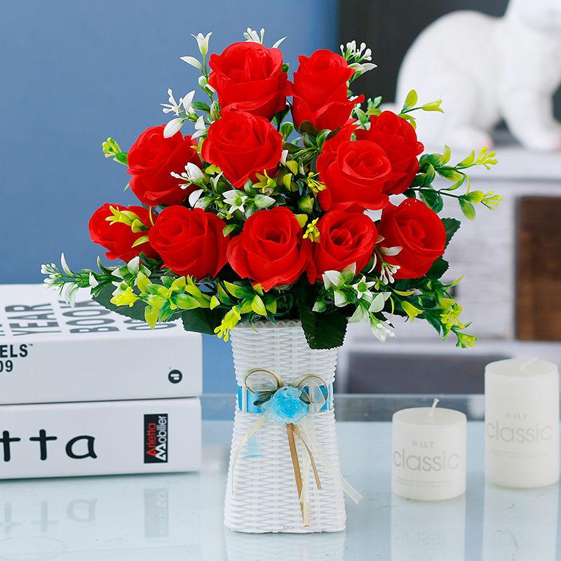 Decorative Fake Flowers Artificial Flowers  Coffee Table Decoration Living Room Plastic Bouquet Potted Plants Indoor Home Furnishings Dining Table