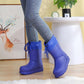 Winter Warm Outdoor Waterproof Snow Boots Women's Boots Non-slip Flat-bottomed Tube Thickened Plus Velvet Cotton Shoes Cotton Boots