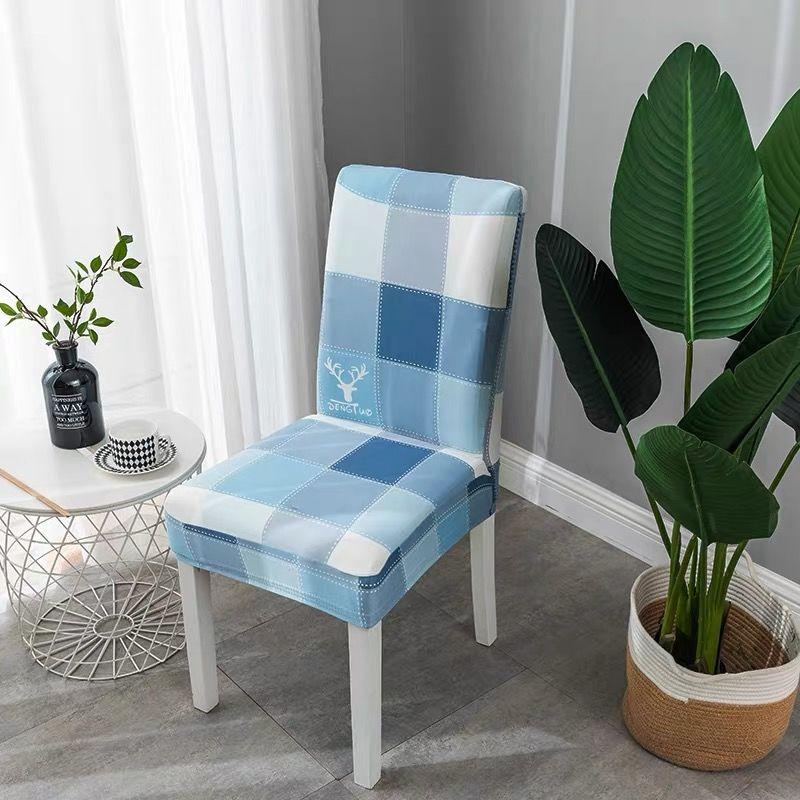 2/4/6 Pcs  Printed Stretch Chair Cover Big Elastic Seat Chair Covers Office Chair Slipcovers Restaurant Banquet Hotel Home Decoration