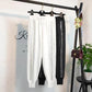 Spring and Autumn Women's Rhinestone High Waist Harem Pants Large Size Loose Versatile Black and White Long Pants