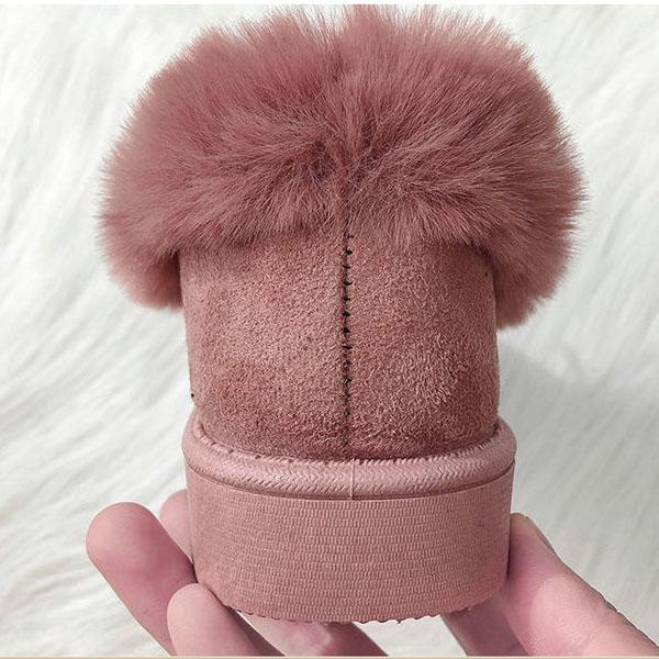 Women's Winter Plush Flat Shoes Solid Color Warm Doudou Shoes Large Size Versatile Cotton Shoes