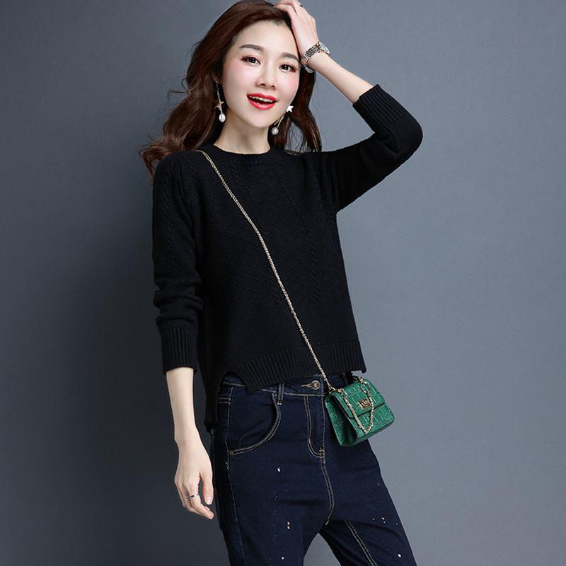 Autumn and Winter Solid Color Bottoming Shirt Short Wild Slim Tops Fashion Knitted Women Sweater
