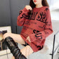 Autumn and Winter Loose Mid-length Round Neck Sweater Women Lazy Letter All-match Knitwear