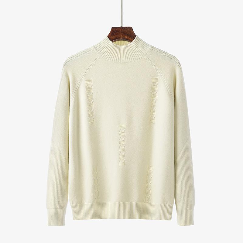 Sweater Women's Half Turtleneck Knitwear Pullover Korean Loose Solid Color Short Jacquard Trending Sweater Autumn and Winter Top