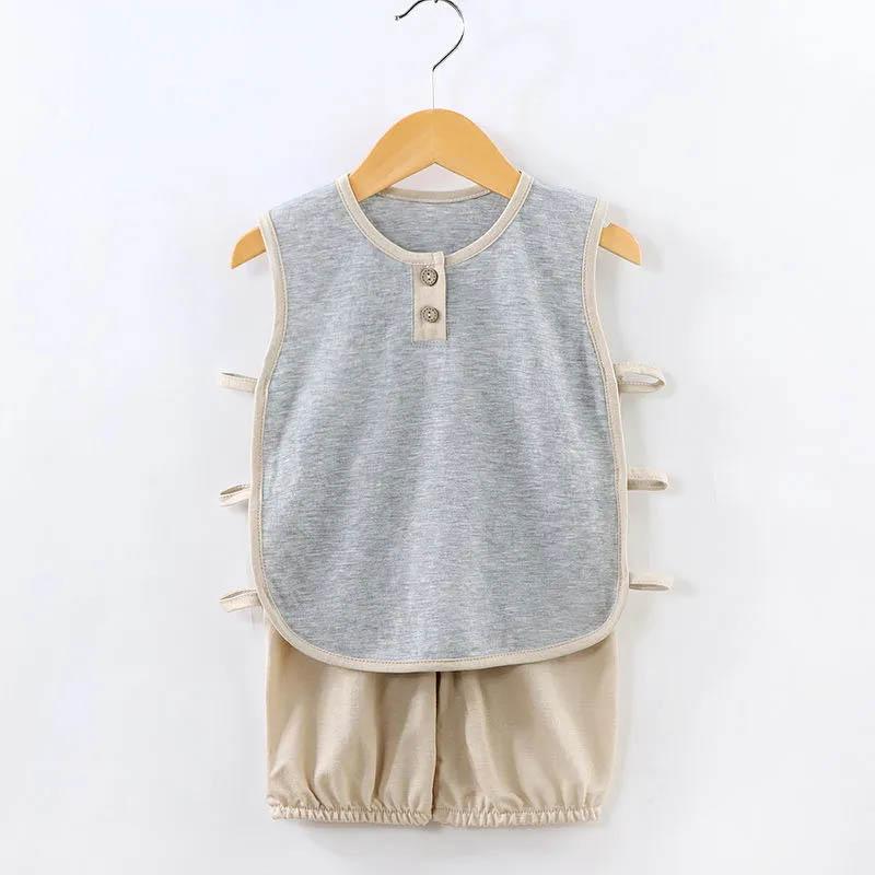 Children's Summer Breathable Cool Clothes Boys Vest Shorts Two-piece Baby Cute Thin Comfortable Clothes