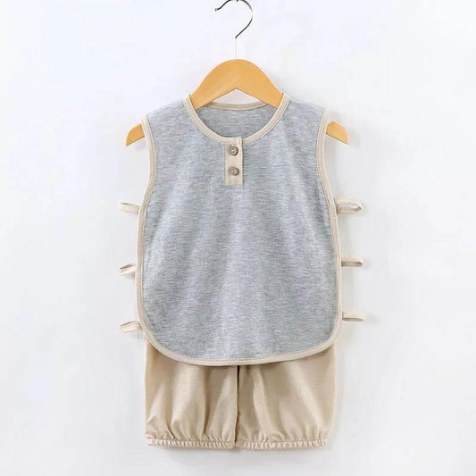 Children's Summer Breathable Cool Clothes Boys Vest Shorts Two-piece Baby Cute Thin Comfortable Clothes
