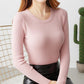 Autumn and Winter Round Neck Long-sleeved Sweater Knit Pullover Slim Bottoming Shirt Was Thin Plus Size Female Top