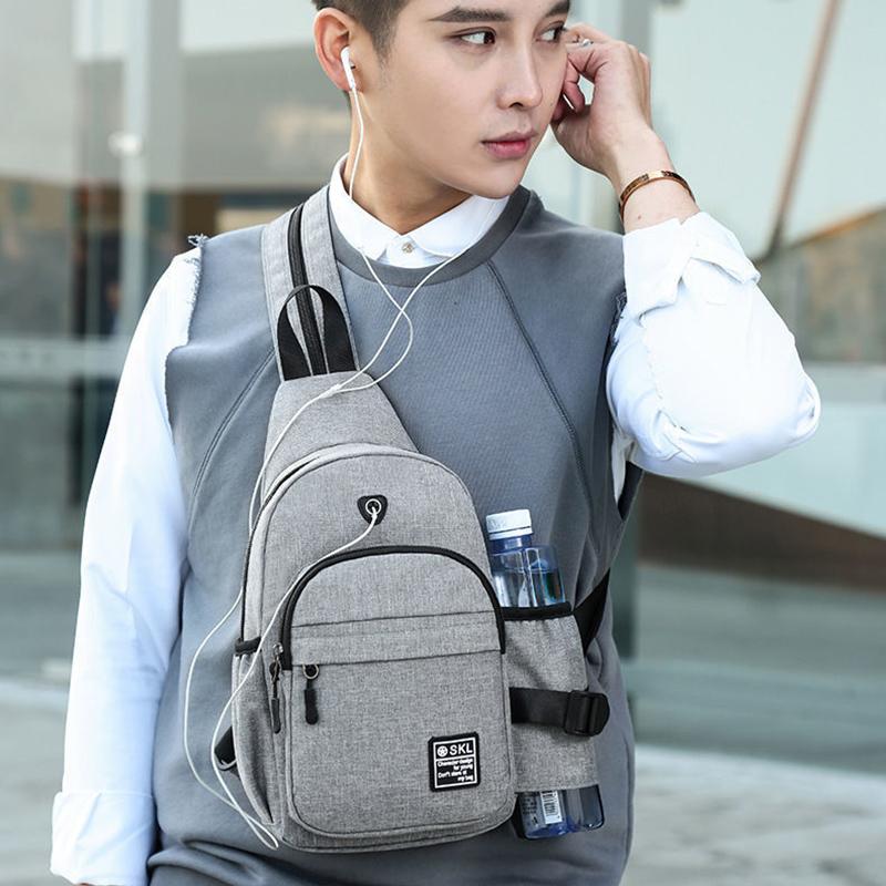 Trendy Casual Backpack Wear-resistant Waterproof Messenger Bag Chest Bag Fashion Men and Women Couple Bag