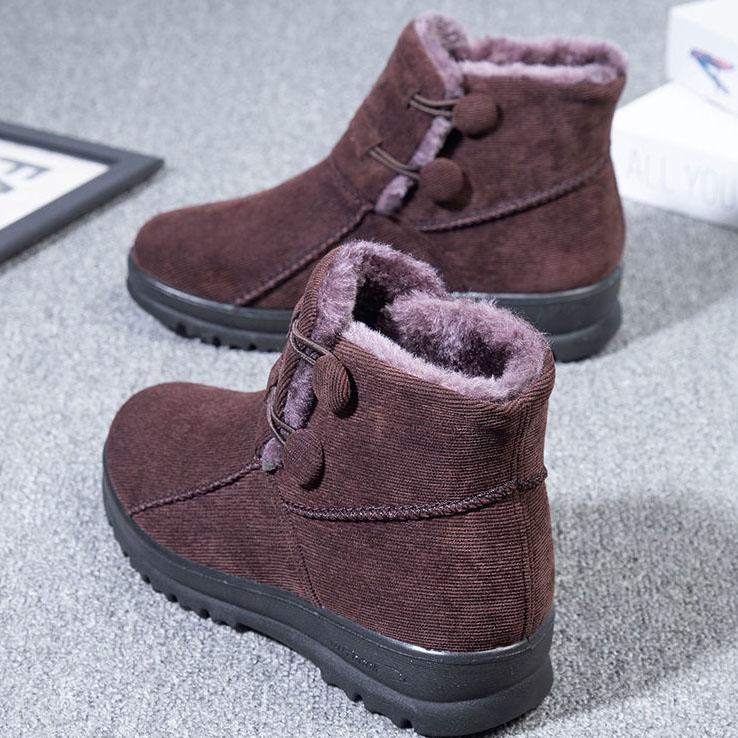 Women's Winter Cloth Shoes Plus Velvet Thick Warm Snow Boots Non-slip Wear-resistant Mother's Cotton Boots