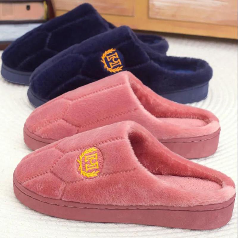 Women's Indoor Cotton Slippers Thick-soled Non-slip Home Household Couple Slippers Men's Warm Thick Plush Slippers