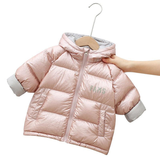 Girls' Windproof and Warm Down Jacket Autumn and Winter Western Style Plus Down Thick Short Jacket