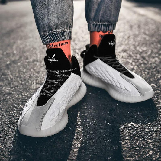 Men's Coconut Shoes Autumn Korean Version All-match High-top Shoes Boys Sports Shoes Students Casual Shoes Fitness Shoes Mesh Shoes