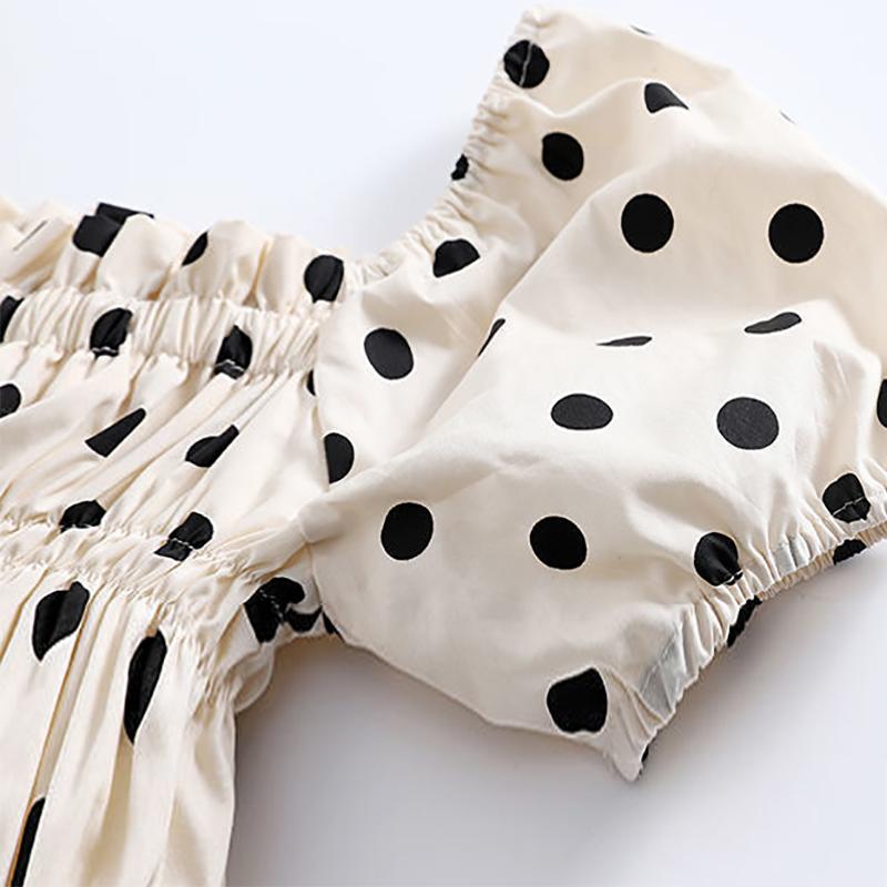 Girls' Cotton Dress Children's Polka Dot Dress Baby Puff Sleeve Cake Dress Princess Dress