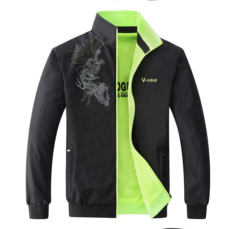 Autumn Men Jacket Coat Stand Collar Casual Sportwear Solid Zipper Outwear Bomber Jacket Male Coats