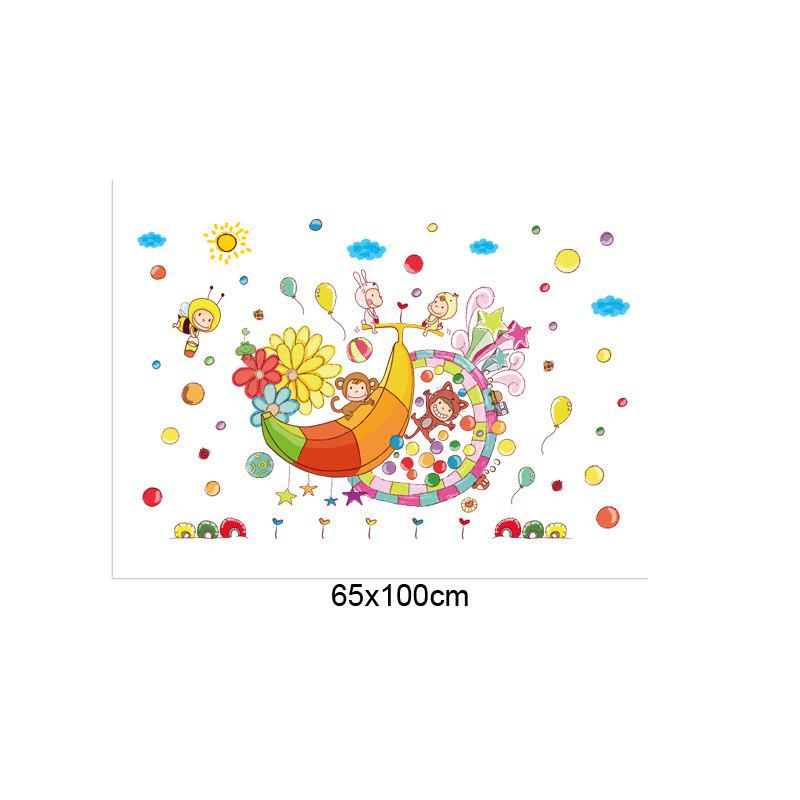 [Wall sticker ]Colorful Banana Amusement Park Monkey Bee Balloon Wall Stickers For Kids Rooms Baby R