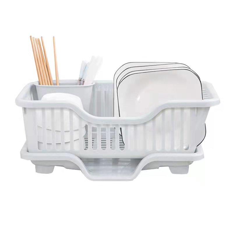 Large Drain Rack Kitchen Dishes Chopsticks Drain Rack Sink Drain Basket Home Organizer Hollow Basket Square Drain Pan Bowl Holder Tray Storage Basket