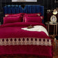 4pcs Bed Cover Set Coral Flannel Winter Duvet Cover Bed Sheets Comforter Bedding Sets