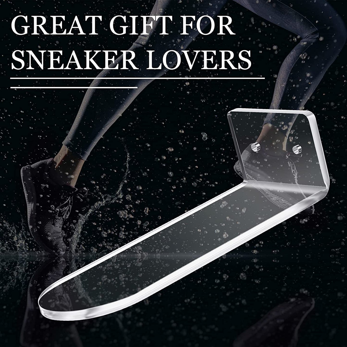 12-Piece Floating Shoe Display Stand for Wall Mount Including Acrylic Floating Sneaker Stand Shoe Rack with Phillips Screws, Extension Tube and Tape