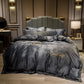 4pcs  Fleece Bedding Set Pure Color  Bed Sheet Quilt Cover Pillowcase Winter Warm Bedding