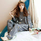 Spring and Autumn Long Sleeve Women's Pajamas Winter Korean Ladies Long Sleeve Homewear Loose Student Summer Thin Set