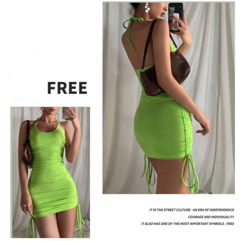 Hanging Neck Suspender Skirt Waist Beautiful Back Tight-fitting Dress Female Temperament Thin Base Skirt All-match