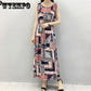 WTEMPO Floral Beach Holiday Skirt Sleeveless Long Skirt Female Summer Bohemian Print Beach Dress