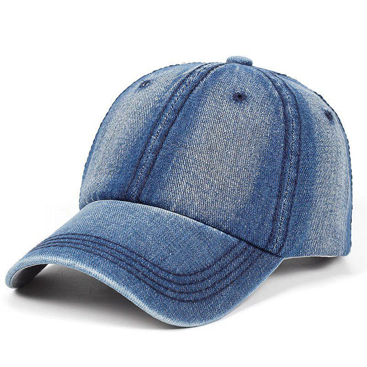 High Quality Washed Cowboy Cotton Adjustable Solid Color Baseball Cap Unisex Couple Cap Fashion