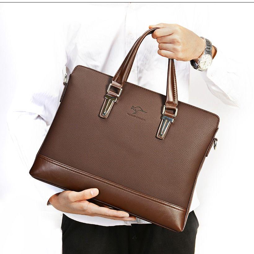 Shoulder Messenger Women Men Bag Genuine Leather Office Business Briefcase For Handbag Male Female