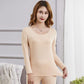Winter Thermal Women's Underwear, Body Sculpting All-match Bottoming Shirt Sexy Bottoming Round Neck Low-neck Thin Suit