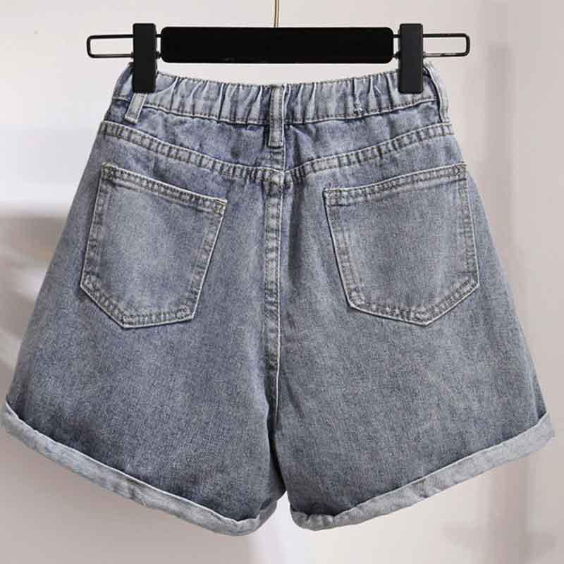 S-XL Summer Women Sexy O-neck Off Shoulder Irregular Striped T-shirt+Denim Shorts 2pcs Office Lady Slim T-shirt Button Shorts Suits