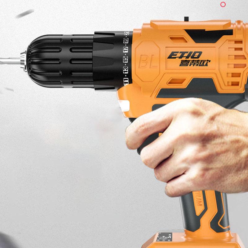 18V Cordless Electric Drill Set Brushless Impact Drill High Torque Electric Screwdriver Home Utility Tool