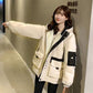 Plus Velvet Women's Jacket Autumn and Winter Fashion Loose BF Wild Cotton-padded Jacket Students Thickened Tooling Baseball Uniform