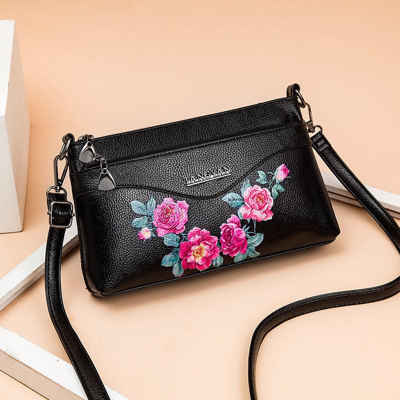 Women Shoulder Messenger Bags Casual Female Crossbody Bags Portable PU Leather Multi-Layer Large Capacity Classic Soft Surface