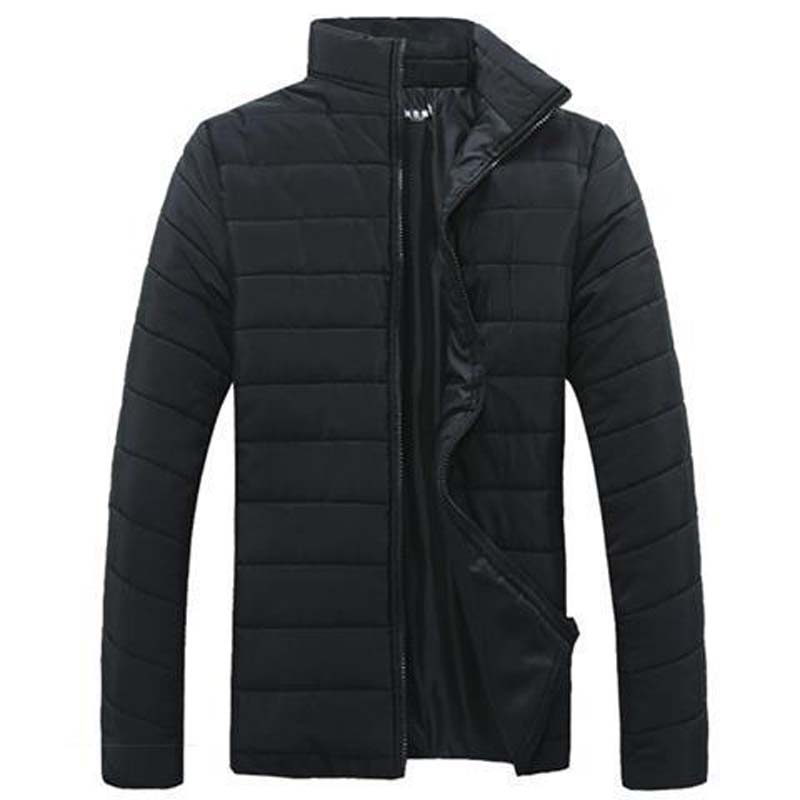 Men's Hooded Windproof Cotton Down Jackets Zipper Long Sleeve Outwear Men Casual Cotton Warm Jacket